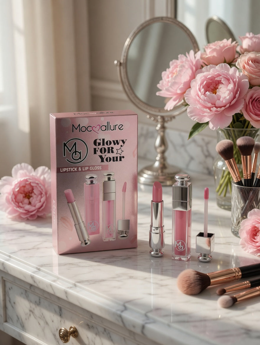 Mocallure Glowy For Your – kompaktiška pakuotė, glowy lūpų efektas