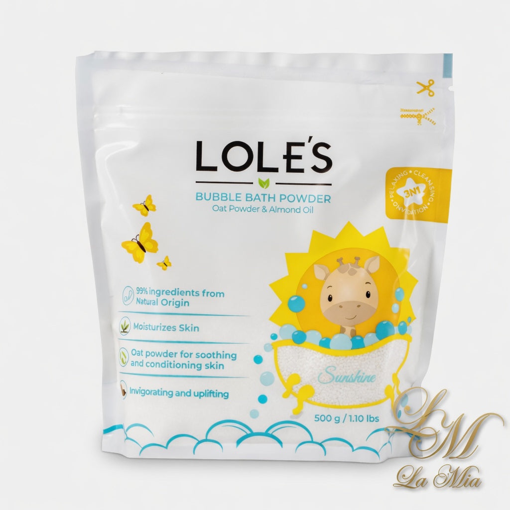 LOL'E'S Sunshine Bubble Bath Powder – natūralūs vonios milteliai kūdikiams