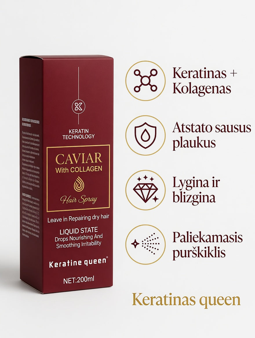 KERATINE QUEEN Caviar Collagen – naudojimas ir rezultatas