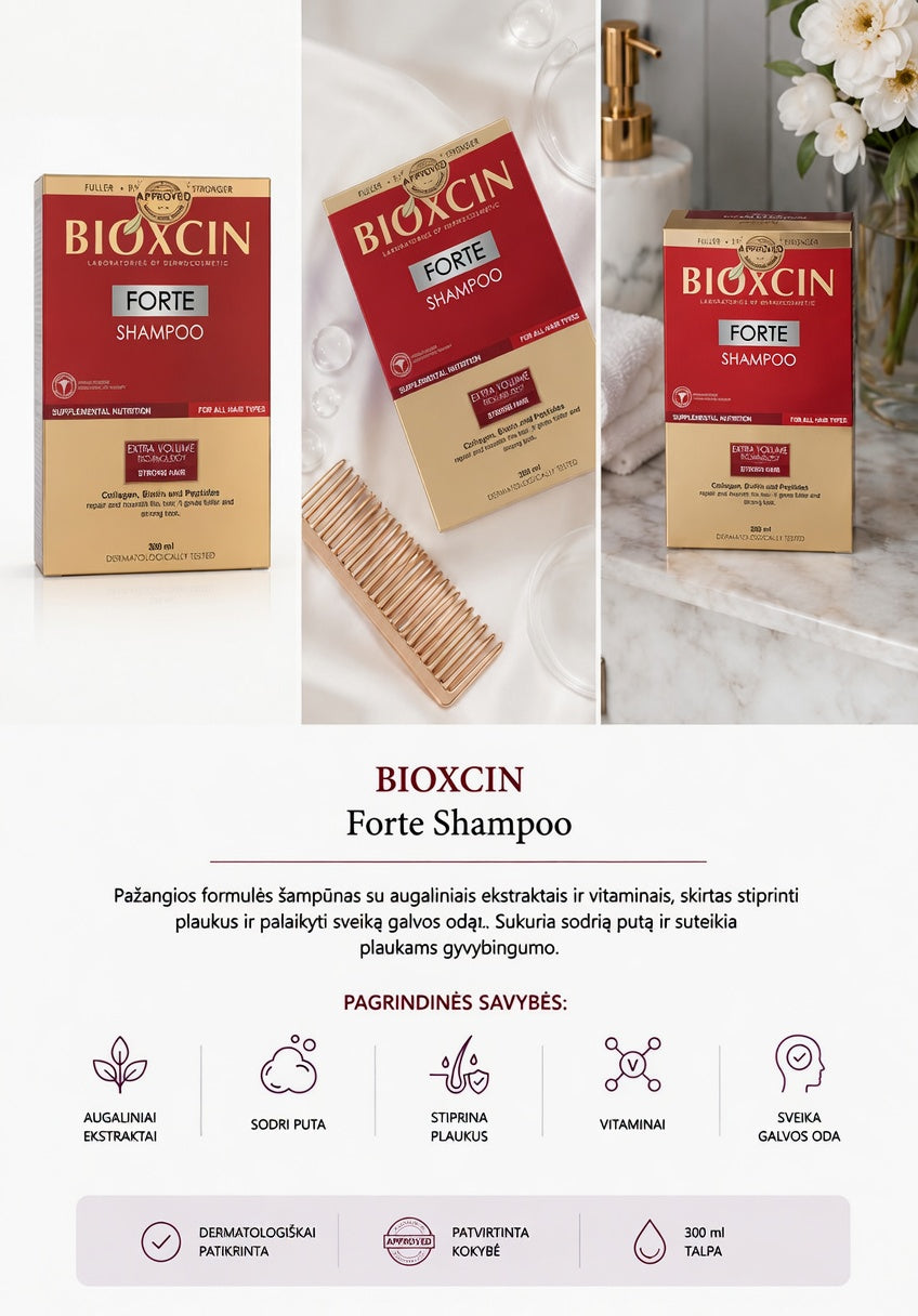BIOXCIN Forte šampūnas – rezultatas ir naudojimas