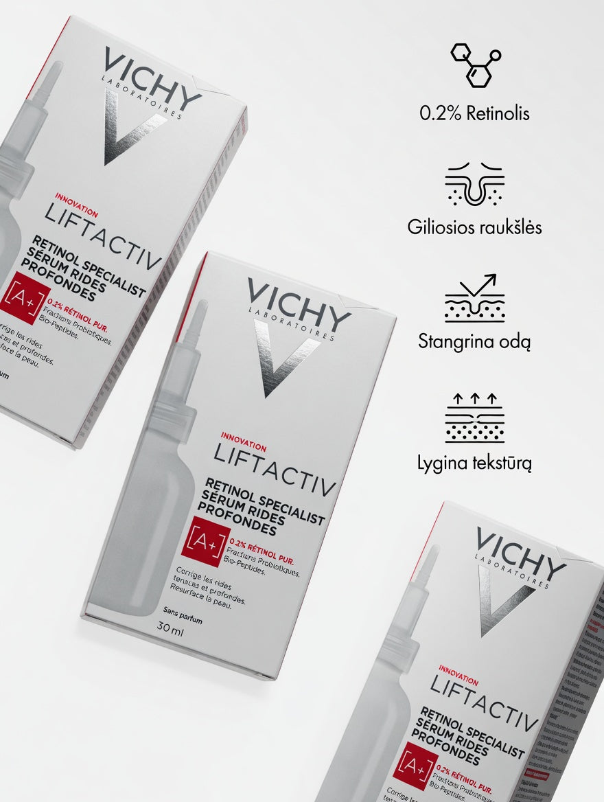 VICHY Liftactiv Retinol Specialist – dermatologiškai patikrintas serumas jautriai odai