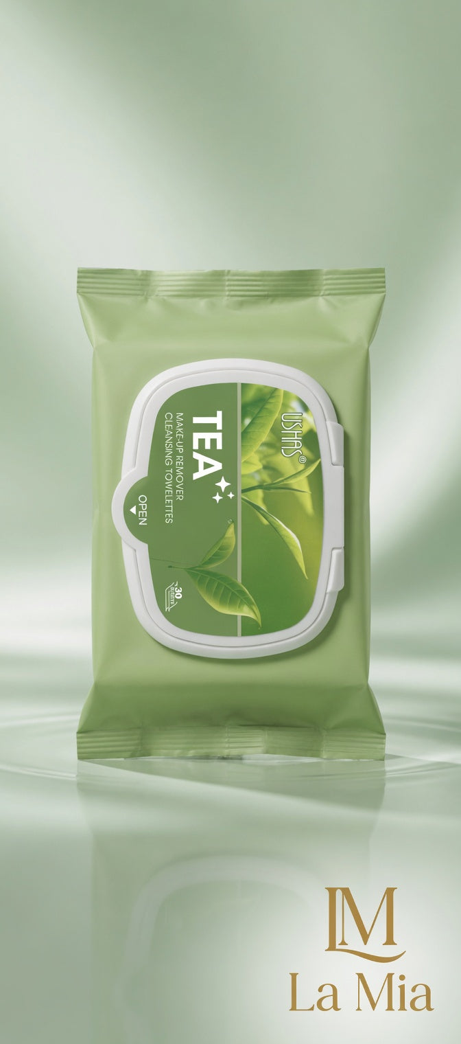 Ushers Tea Make-Up Remover – pakuotė ir sudedamosios dalys