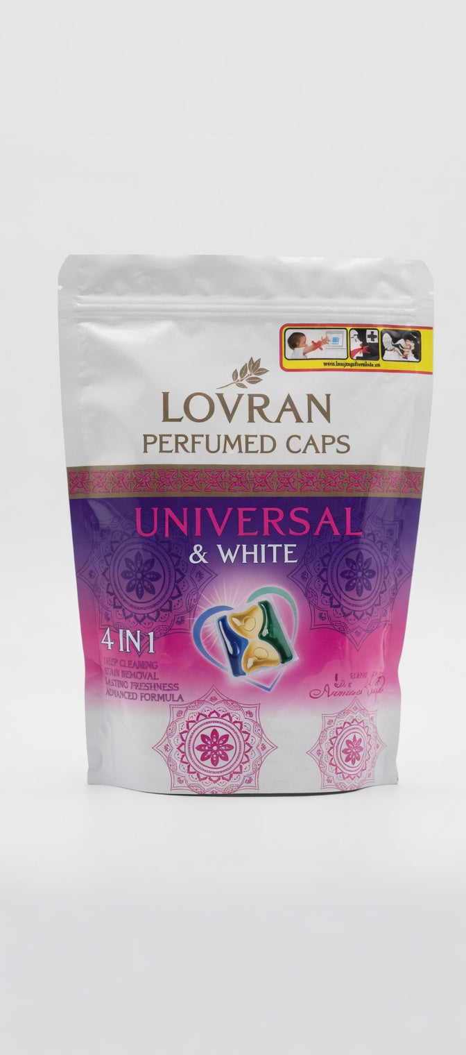 LOVRAN Perfumed Caps | Kvapnūs Skalbimo Kapsulės Baltiems Drabužiams | 4in1