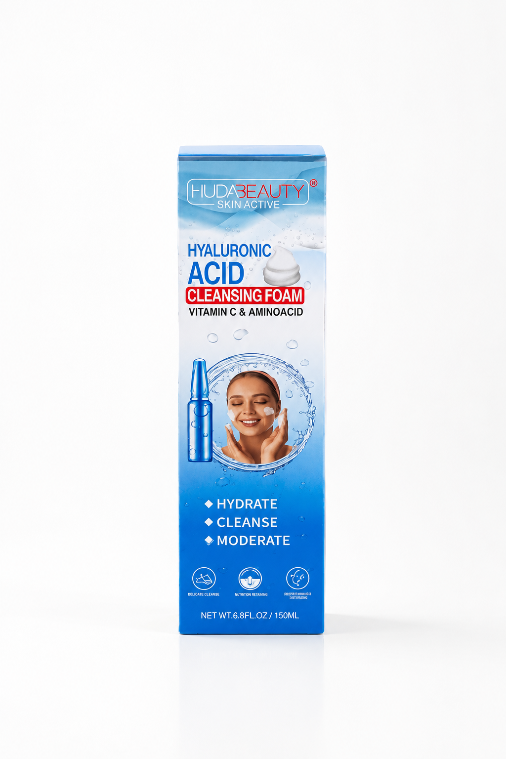 HUDA BEAUTY drėkinanti valomoji putų kaukė su vitaminu C 180 ml