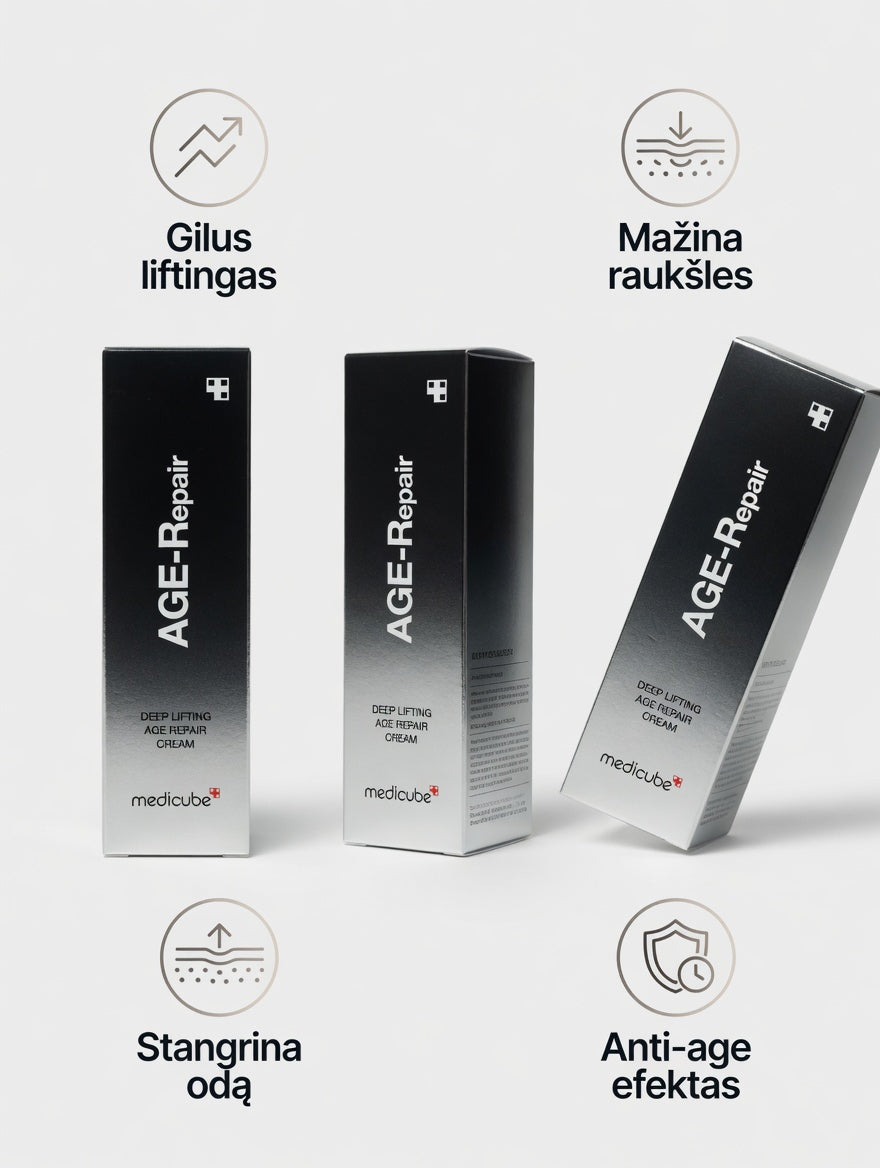 MEDICUBE AGE-R Repair Cream – kremo tekstūra ir konsistencija