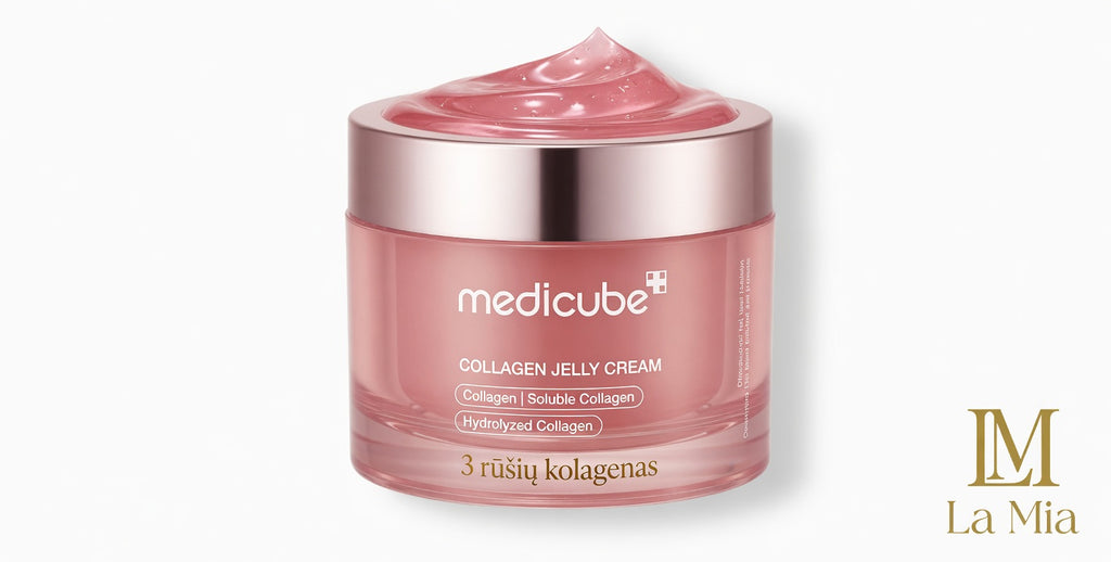 Medicube Collagen Jelly Cream – pakuotė ir ingredientai