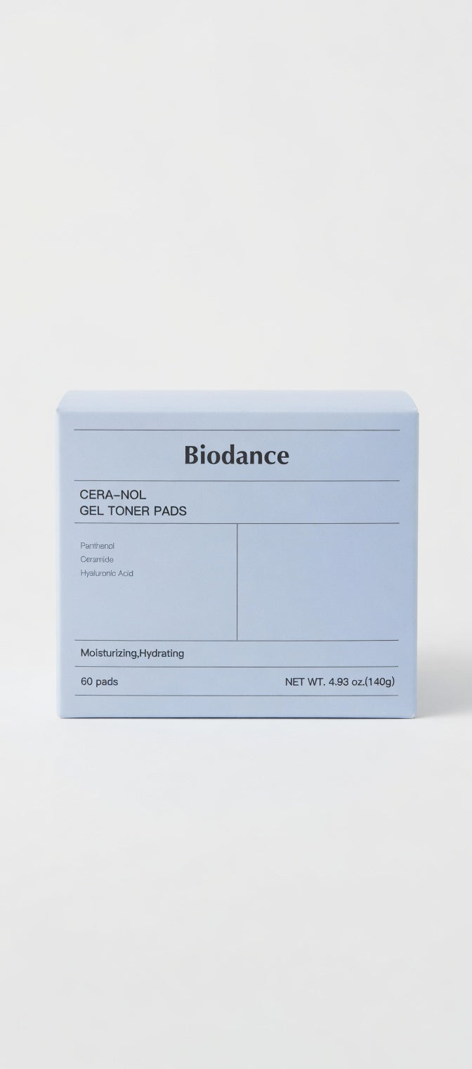 BIODANCE Cera-Nol drėkinančios gelinės tonerio servetėlės su ceramidais 60 vnt.