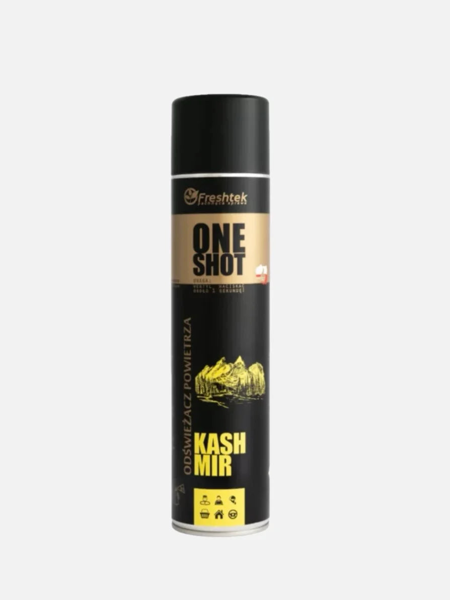 Freshtek One Shot Kash Mir spray can on a white background