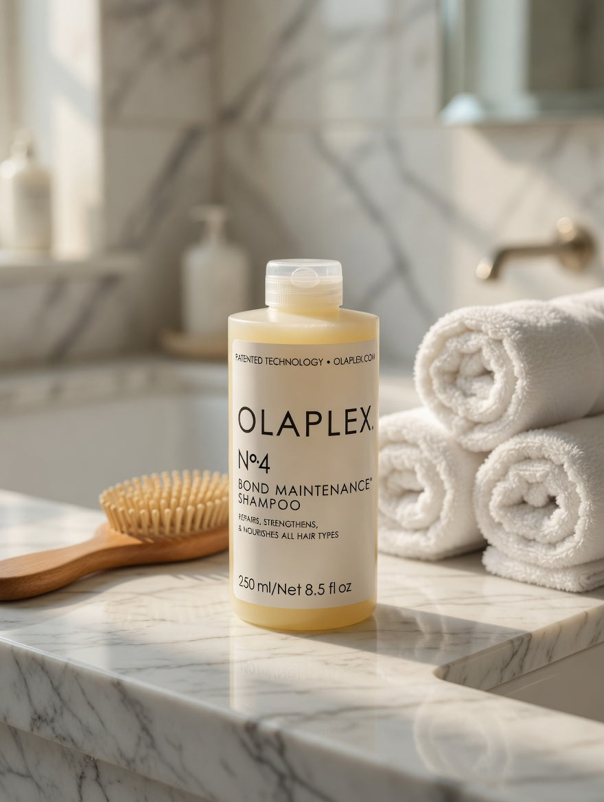 OLAPLEX No.4 šampūnas – tinka dažytiems ir chemiškai apdorotiems plaukams
