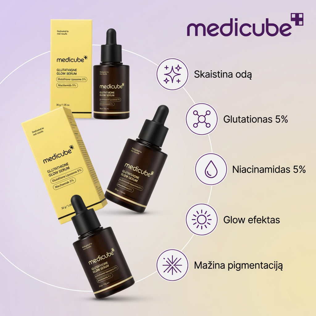 Medicube Glutathione Glow Serum pakuotė – La Mia