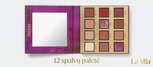 Febble Venus Eyeshadow Palette – spalvų gama ir pigmentacija